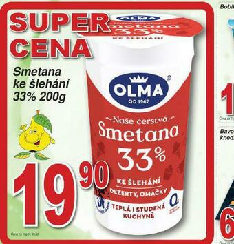 Lidl Olma smetana ke šlehání 33% nabídka
