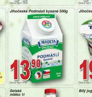 Lidl Jihočeské podmáslí kysané nabídka