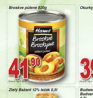 Lidl Broskve půlené nabídka