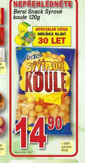 Lidl Bersi snack sýrové koule nabídka
