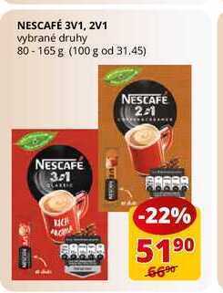 Flop Nescafé 3v1, 2v1 vybrané druhy 80-165 g nabídka