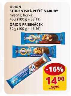 Flop Orion studentská pečeť naruby mléčná, hořká 45 g nabídka