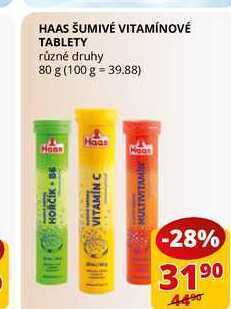 Flop Haas šumivé vitamínové tablety různé druhy 80 g nabídka