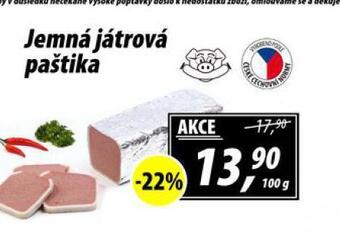 ZEMAN Jemná játrová paštika nabídka