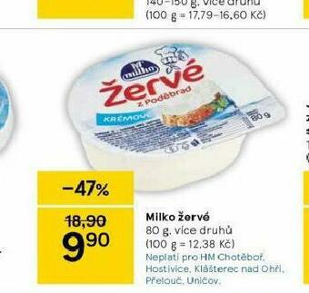 Tesco Milko žervé nabídka