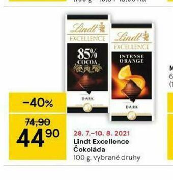 Tesco Lindt excellence čokoláda nabídka