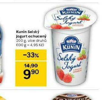 Tesco Kunín selský jogurt ochucený nabídka