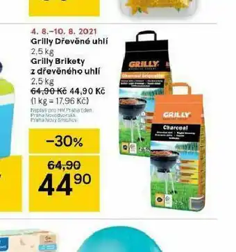 Tesco Grilly dřevěné uhlí, brikety nabídka