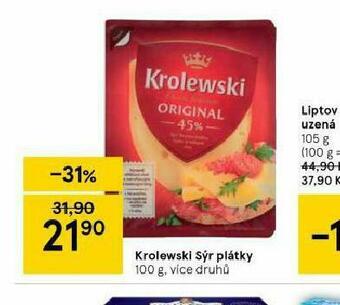 Tesco Krolewski sýr plátky nabídka