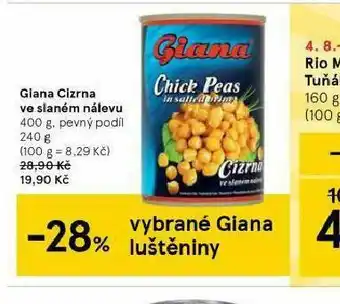 Tesco Giana cizrna ve slaném nálevu nabídka