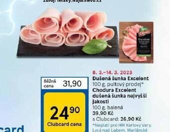 Tesco Dušená šunka excelent nabídka