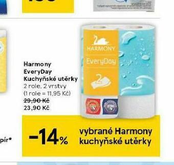 Tesco Harmony kuchyňské utěrky nabídka