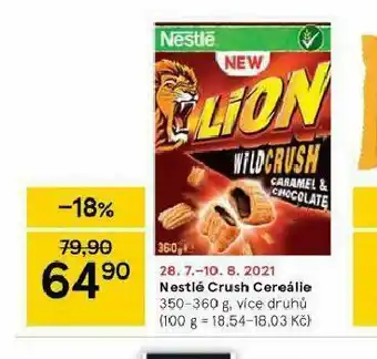 Tesco Nestlé crunh cereálie nabídka