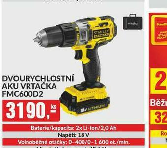Baumax Dvourychlostní aku vrtačka nabídka