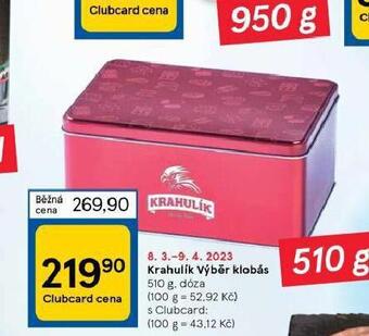 Tesco Krahulík výběr klobás nabídka