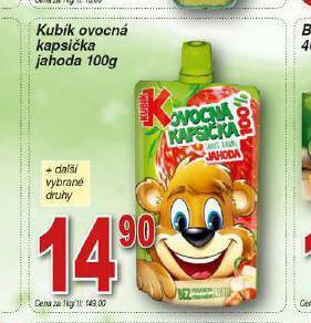 Hruška Kubík ovocná kapsička nabídka