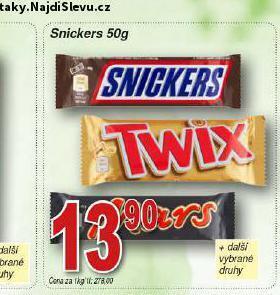 Hruška Snickers nabídka