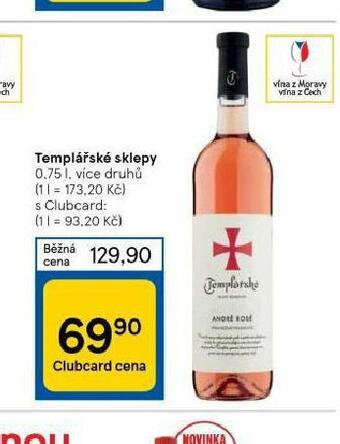 Tesco Templářské sklepy nabídka