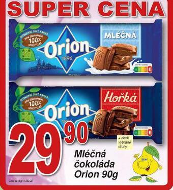 Hruška Orion čokoláda nabídka