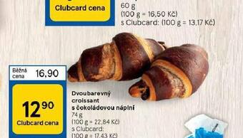 Tesco Dvoubarevný croissant s čokoládovou náplní nabídka