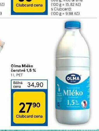 Tesco Olma mléko čerstvé 1,5% nabídka