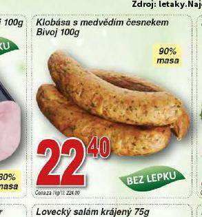 Hruška Klobása s medvědím česnekem nabídka