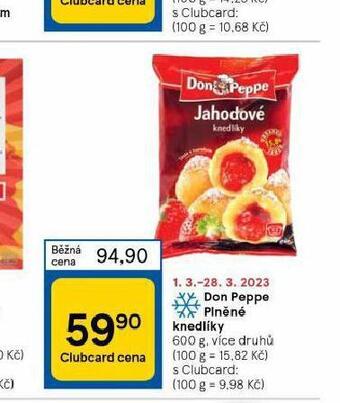 Tesco Don peppe plněné knedlíky nabídka