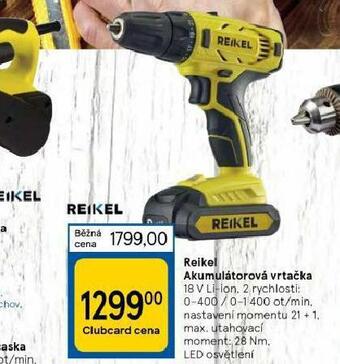 Tesco Reikel akumulátorová vrtačka nabídka