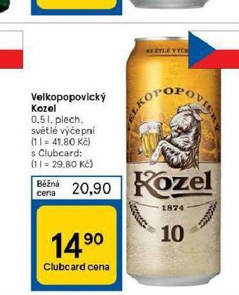 Tesco Pivo velkopopovický kozel 10 nabídka