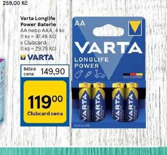 Tesco Varta longlife power baterie nabídka