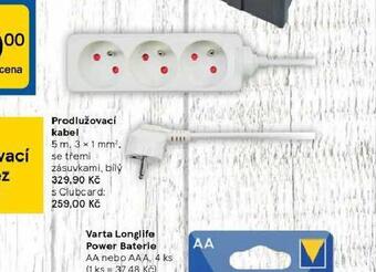 Tesco Prodlužovací kabel nabídka
