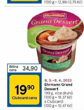 Tesco Ehrmann grand dessert nabídka