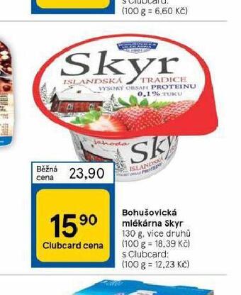 Tesco Bohušovická mlékárna skyr nabídka