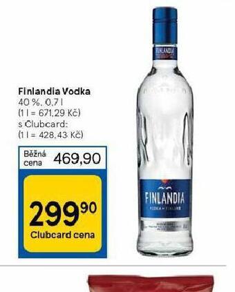 Tesco Finlandia vodka nabídka