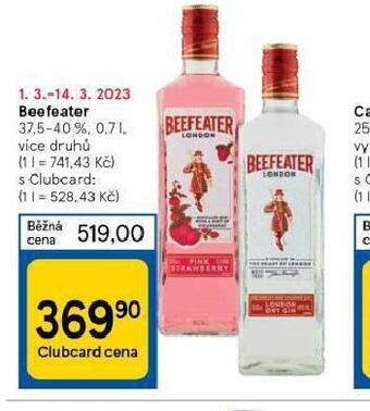 Tesco Beefeater nabídka