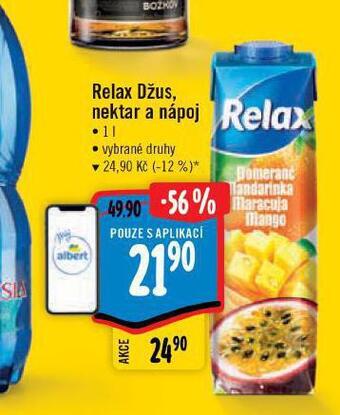 Albert Relax džus, nektar a nápoj nabídka