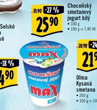 Choceňský smetanový jogurt
