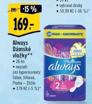 Albert Always dámské vložky nabídka
