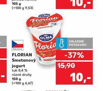 Kaufland Florian smetanový jogurt nabídka