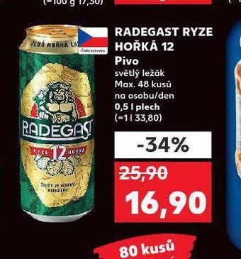 Kaufland Pivo radegast ryze hořká 12 nabídka