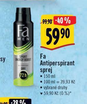 Albert Fa antiperspirant sprej nabídka
