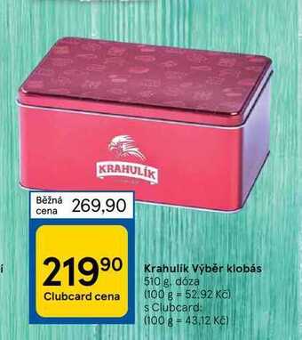 Tesco Krahulík výběr klobás 510 g nabídka