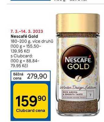 Tesco Nescafé gold 180-200 g nabídka