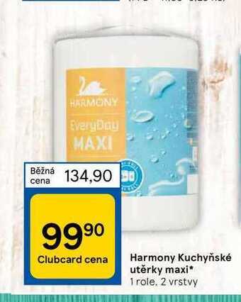 Tesco Harmony kuchyňské utěrky maxi* 1 role, 2 vrstvy nabídka
