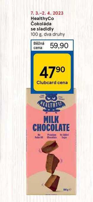 Tesco Healthyco čokoláda se sladidly 100 g nabídka