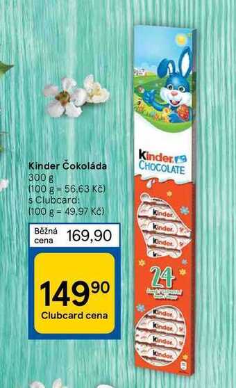 Tesco Kinder čokoláda 300 g nabídka