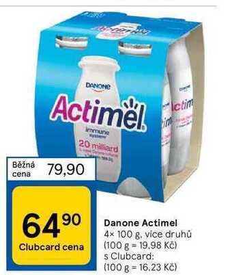 Tesco Danone actimel 4 x 100 g nabídka