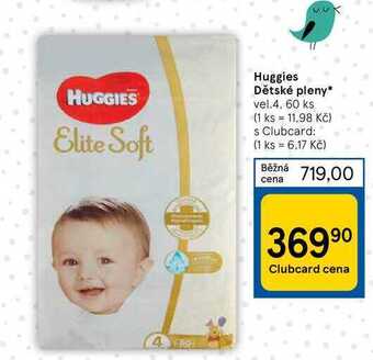 Tesco Huggies dětské pleny* vel.4, 60 ks nabídka
