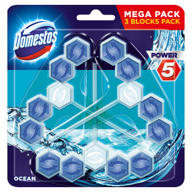 Tesco Domestos power 5 tuhý wc blok 3 x 55g, vybrané druhy nabídka