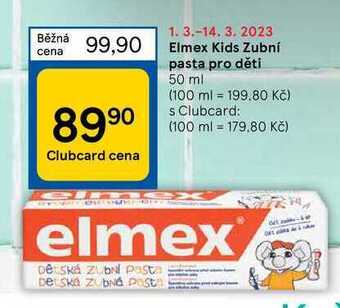 Tesco Elmex kids zubní pasta pro děti 50 ml nabídka